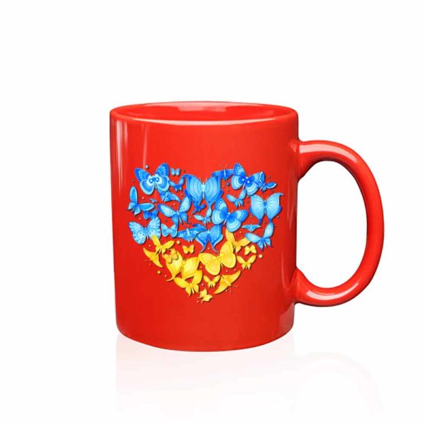 Red Mug Ukrainian Heart